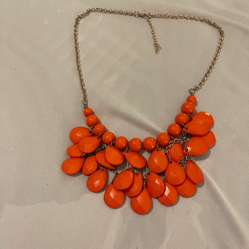 Orange statement necklace